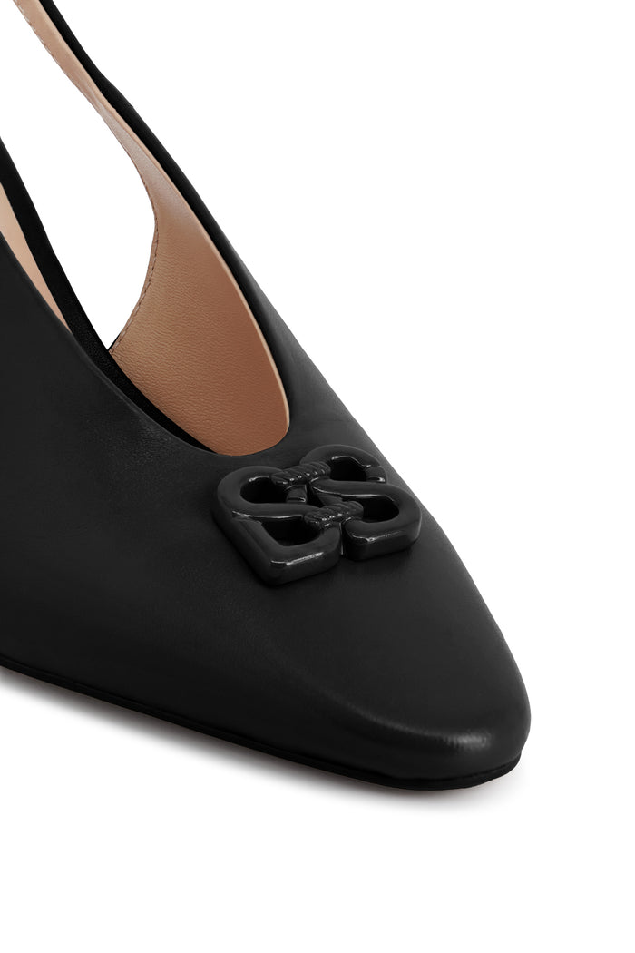 Deux Slingback Heels - Black
