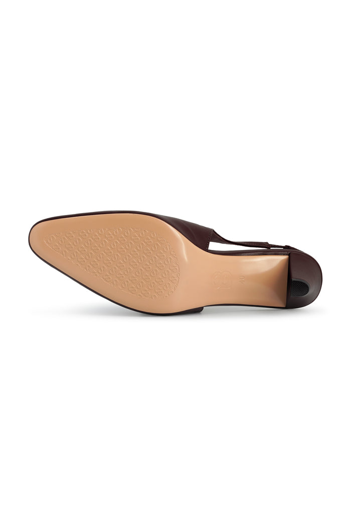 Deux Slingback Heels - Dark Brown