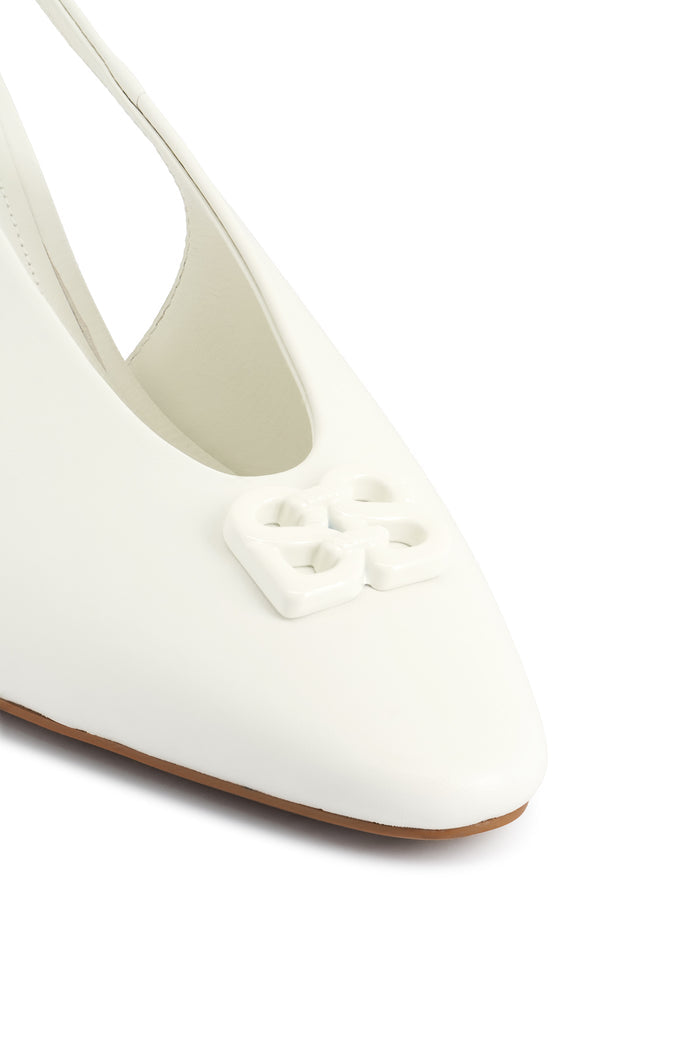 Deux Slingback Heels - White