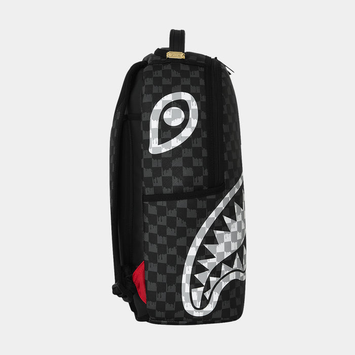 Drip Check Shark Mens Backpack (Black/White)