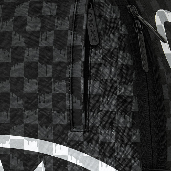 Drip Check Shark Mens Backpack (Black/White)
