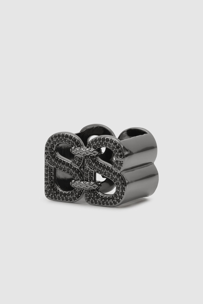 éclat ring brooch in hematite by buttonscarves