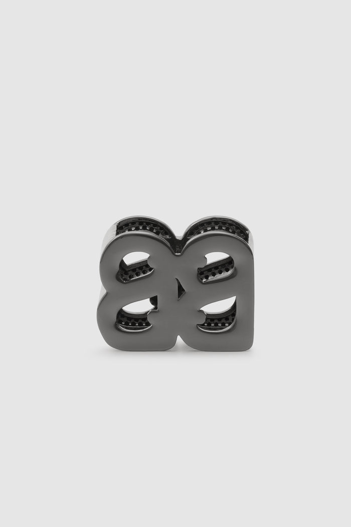 hematite éclat ring brooch back view