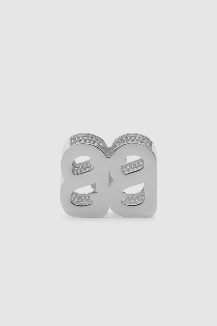 silver éclat ring brooch back view