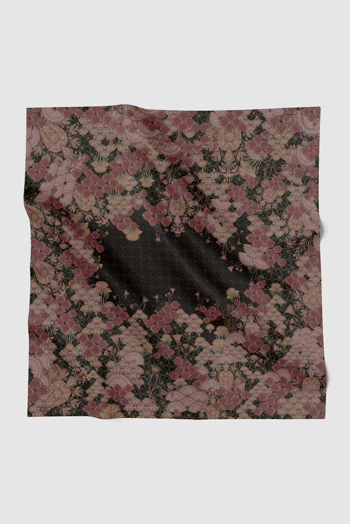 egypt printed square scarf in eclipse by buttonscarves