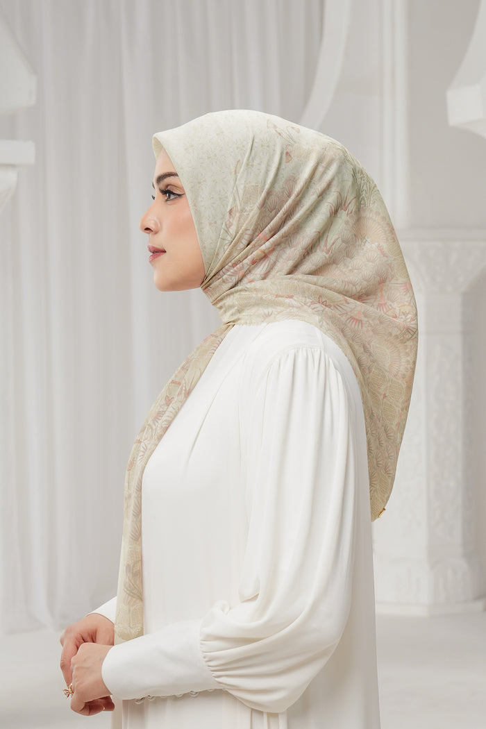 egypt printed square scarf in sinai by buttonscarves side view