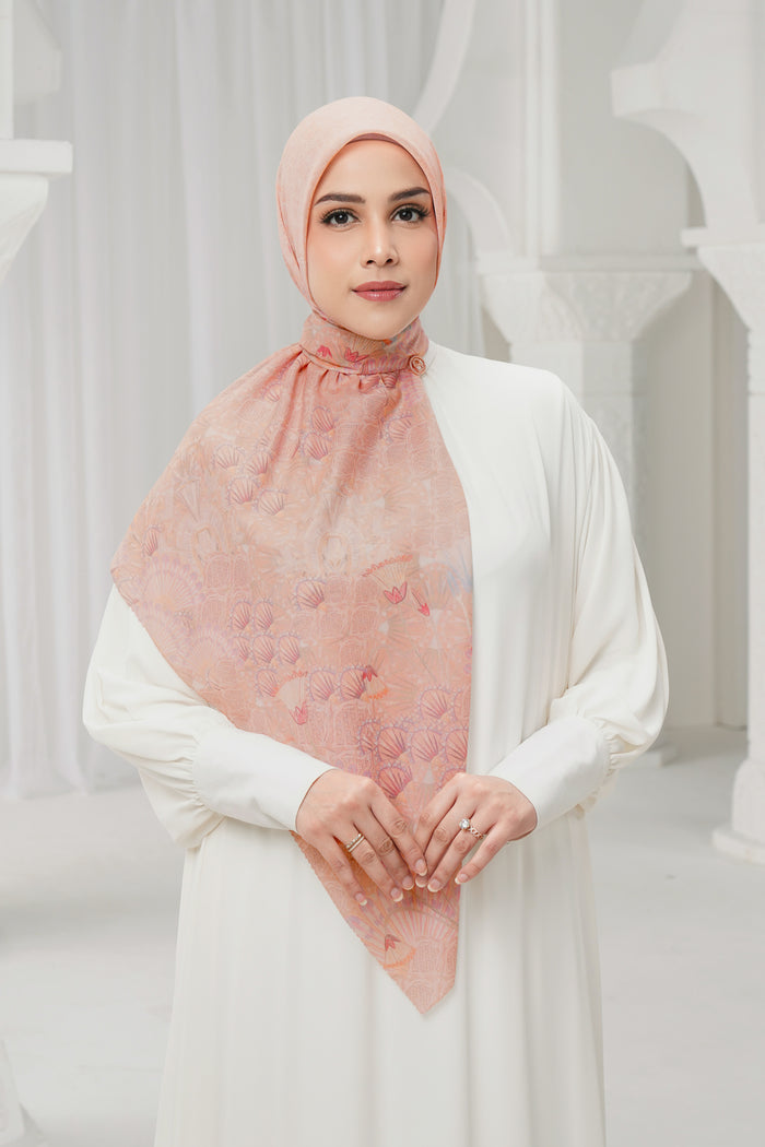 egypt printed square scarf in sunset by buttonscarves style look