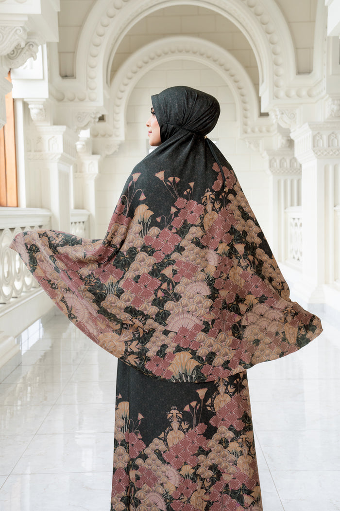 egypt prayer robe in eclipse by buttonscarves back view