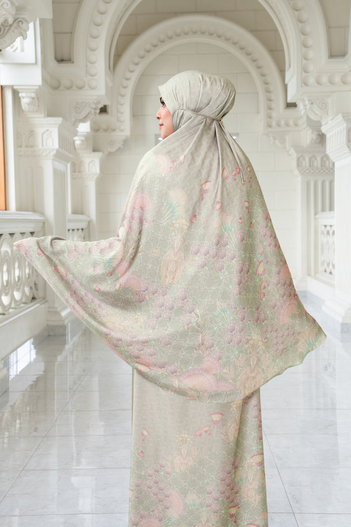 egypt prayer robe in reed by buttonscarves back view