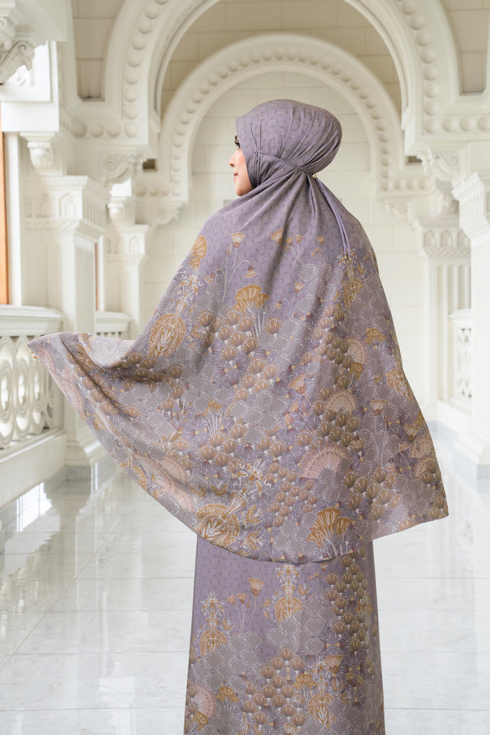 egypt prayer robe in velvet by buttonscarves back view