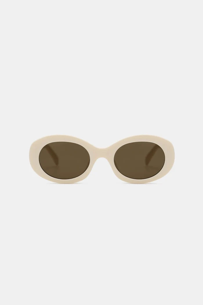 elia sunglasses in broken white by buttonscarves front view