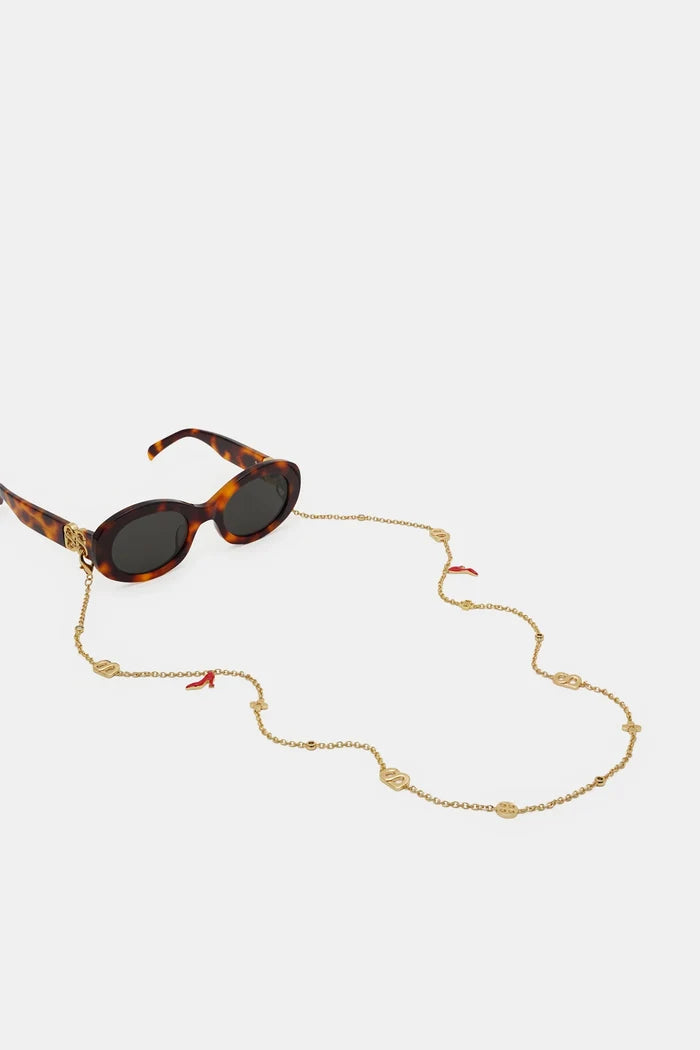 elia sunglasses in havana brown by buttonscarves with eyewear chain