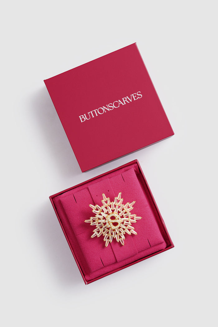 elira brooch in gold by buttonscarves