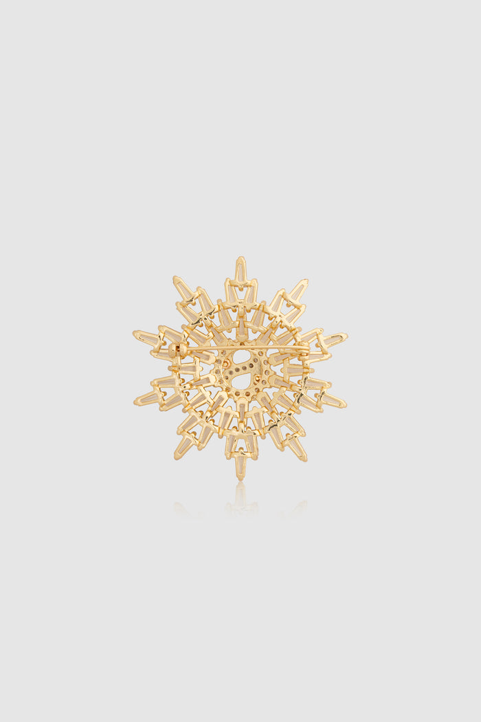 elira brooch in gold by buttonscarves back view