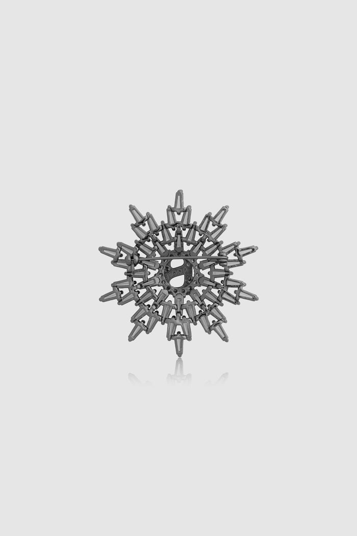 elira brooch in hematite by buttonscarves back view