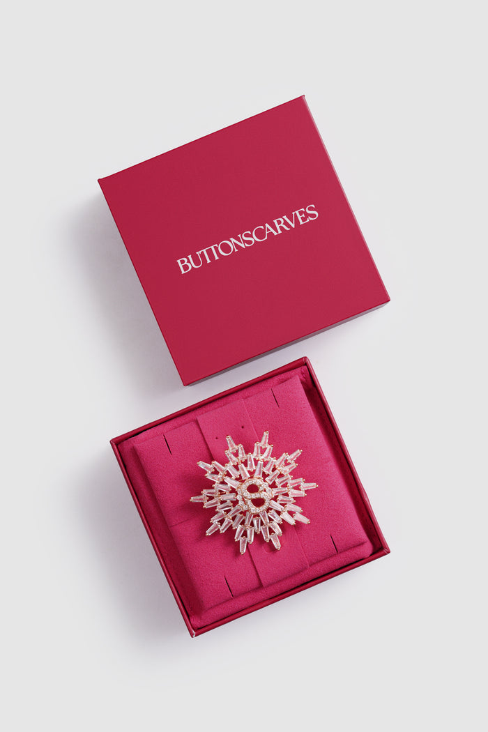 elira brooch in rose gold by buttonscarves