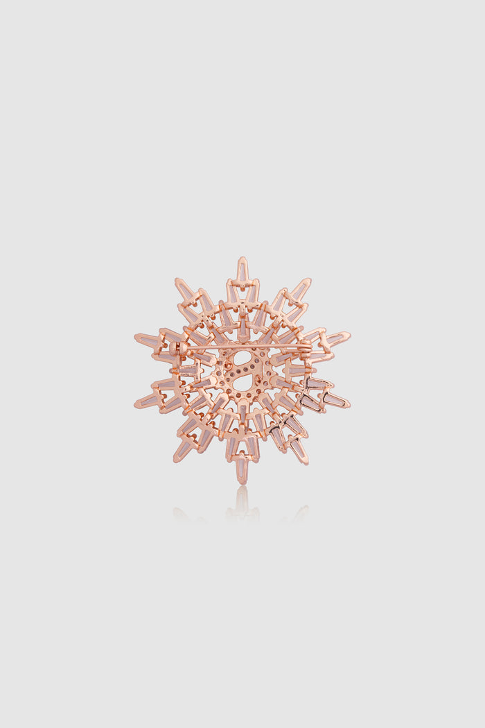 elira brooch in rose gold by buttonscarves back view