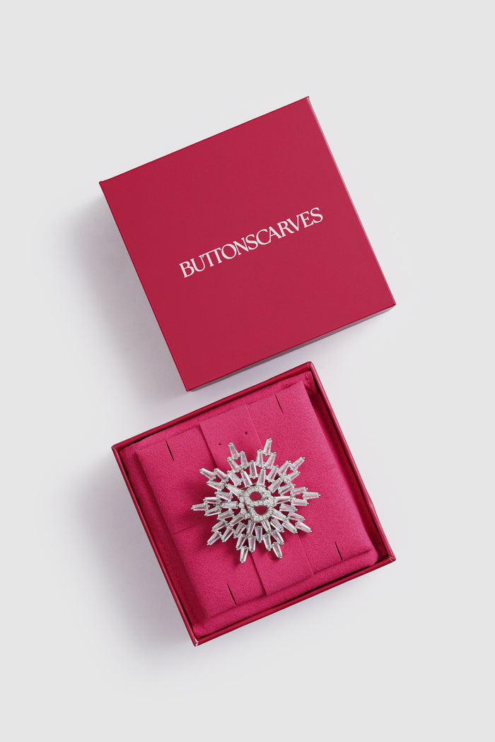 elira brooch in silver by buttonscarves