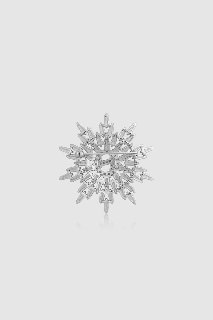 elira brooch in silver by buttonscarves back view