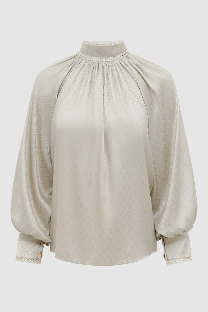 Elora Tapis Ruffle Blouse - Wheat
