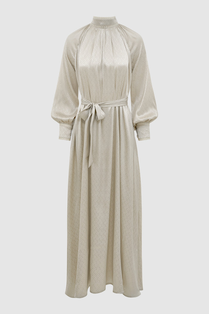Elora Tapis Ruffle Dress - Wheat