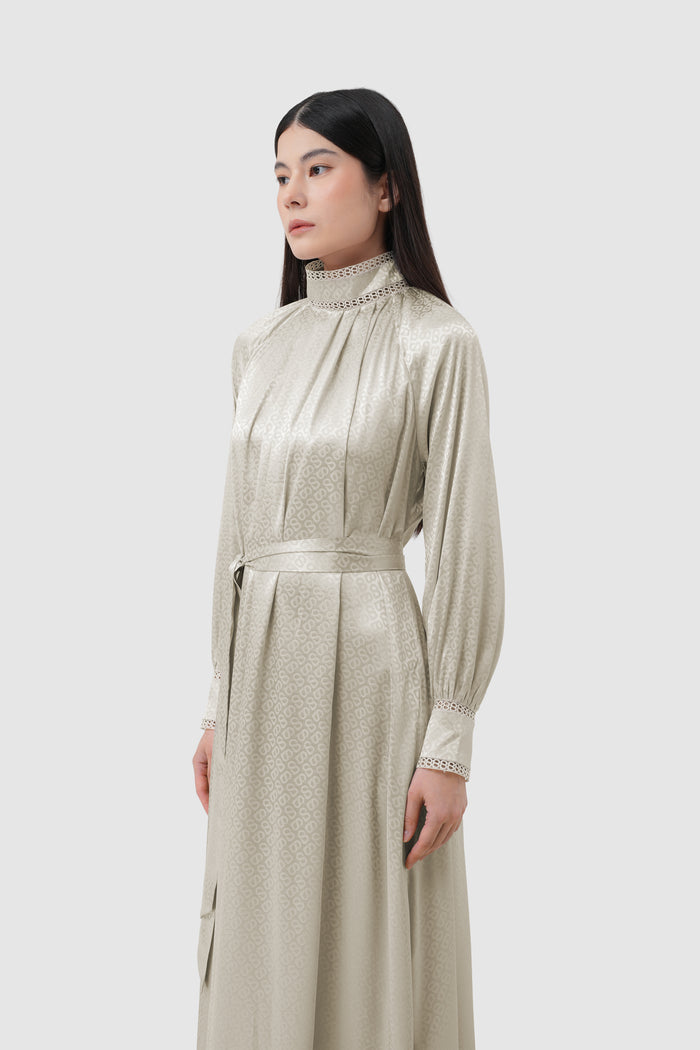 Elora Tapis Ruffle Dress - Wheat