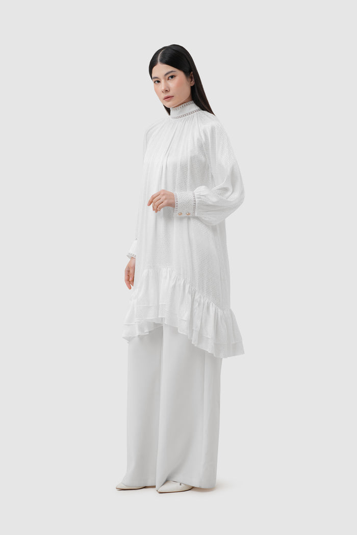 Elora Tapis Ruffle Tunic - Jasmine