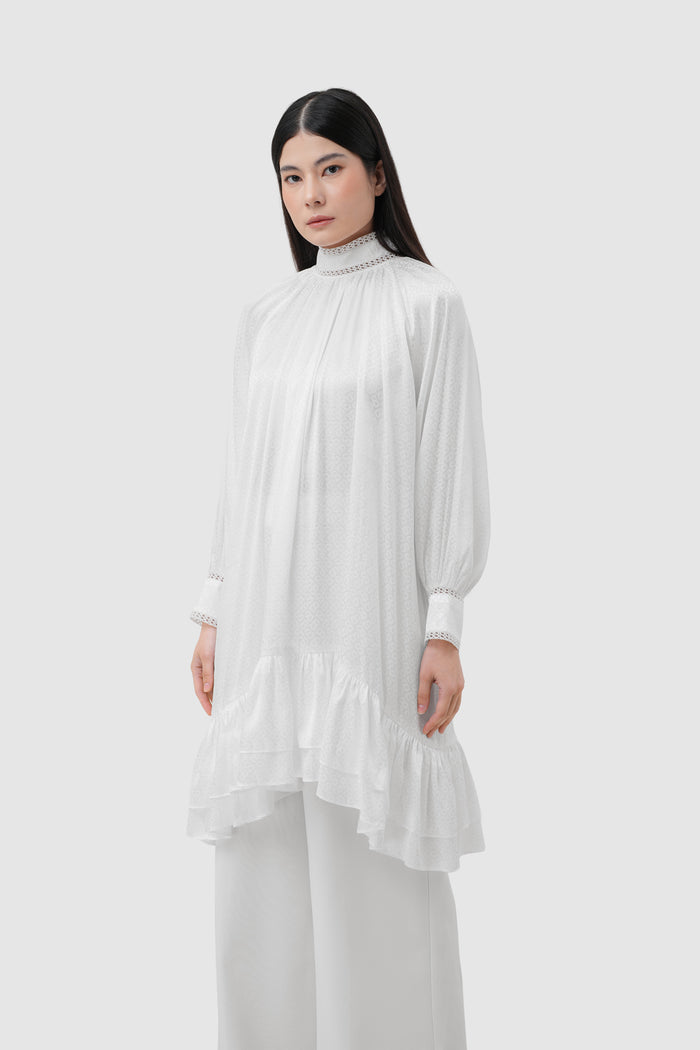 Elora Tapis Ruffle Tunic - Jasmine