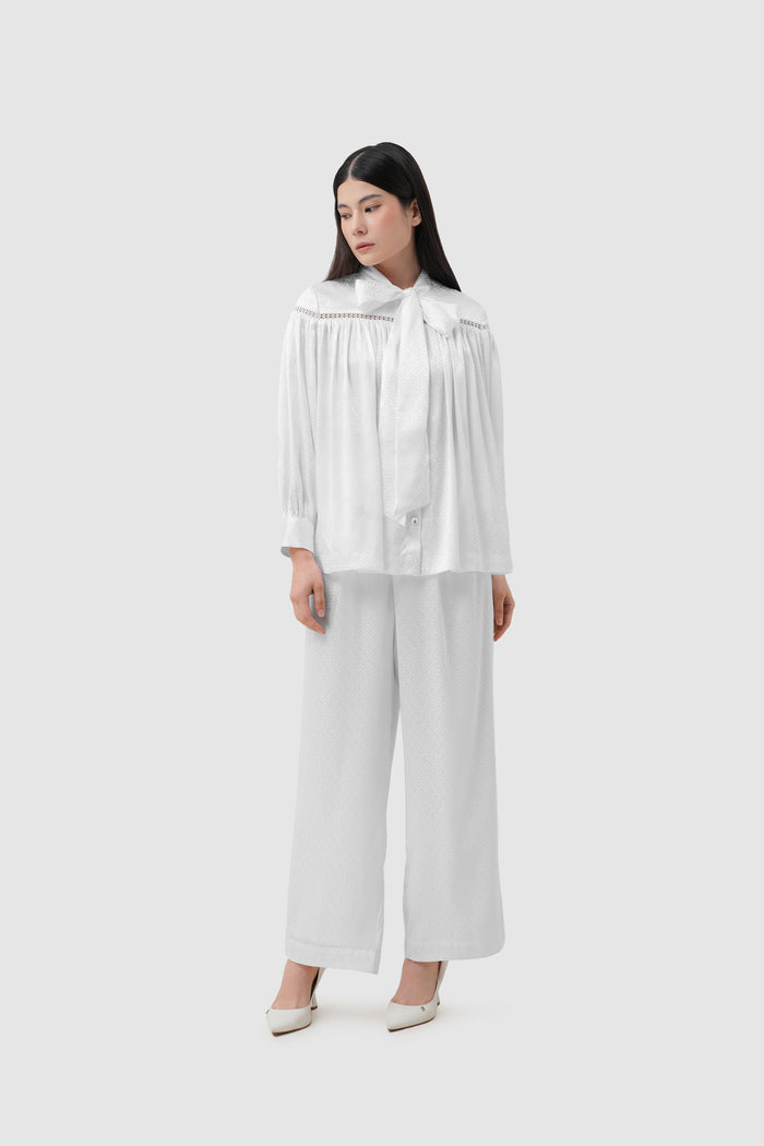 Elora Tapis Tie Bow Shirt - Jasmine