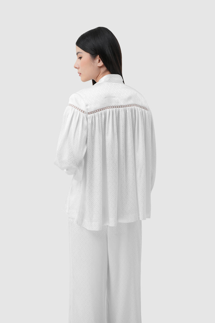 Elora Tapis Tie Bow Shirt - Jasmine