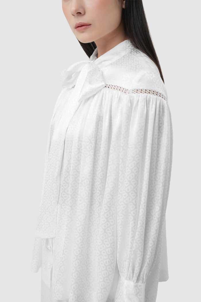 Elora Tapis Tie Bow Shirt - Jasmine