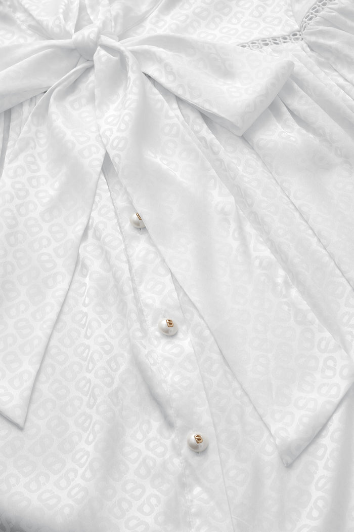 Elora Tapis Tie Bow Shirt - Jasmine