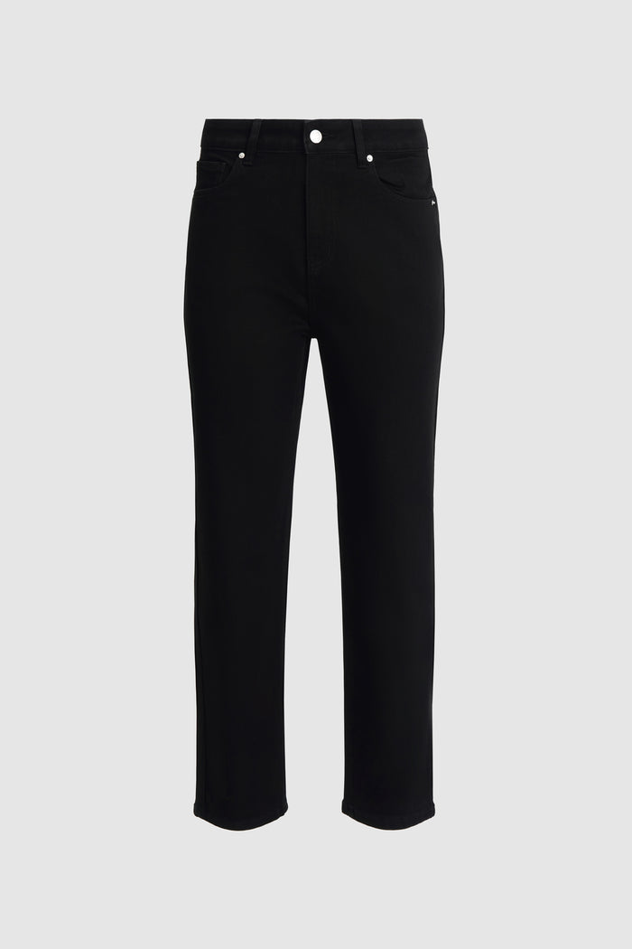 emma baggy denim pants in black by buttonscarves