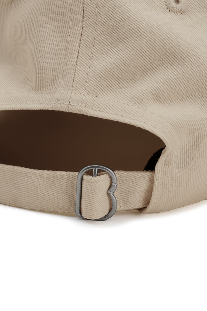 everyday cap in taupe by buttonscarves adjustable strap detail