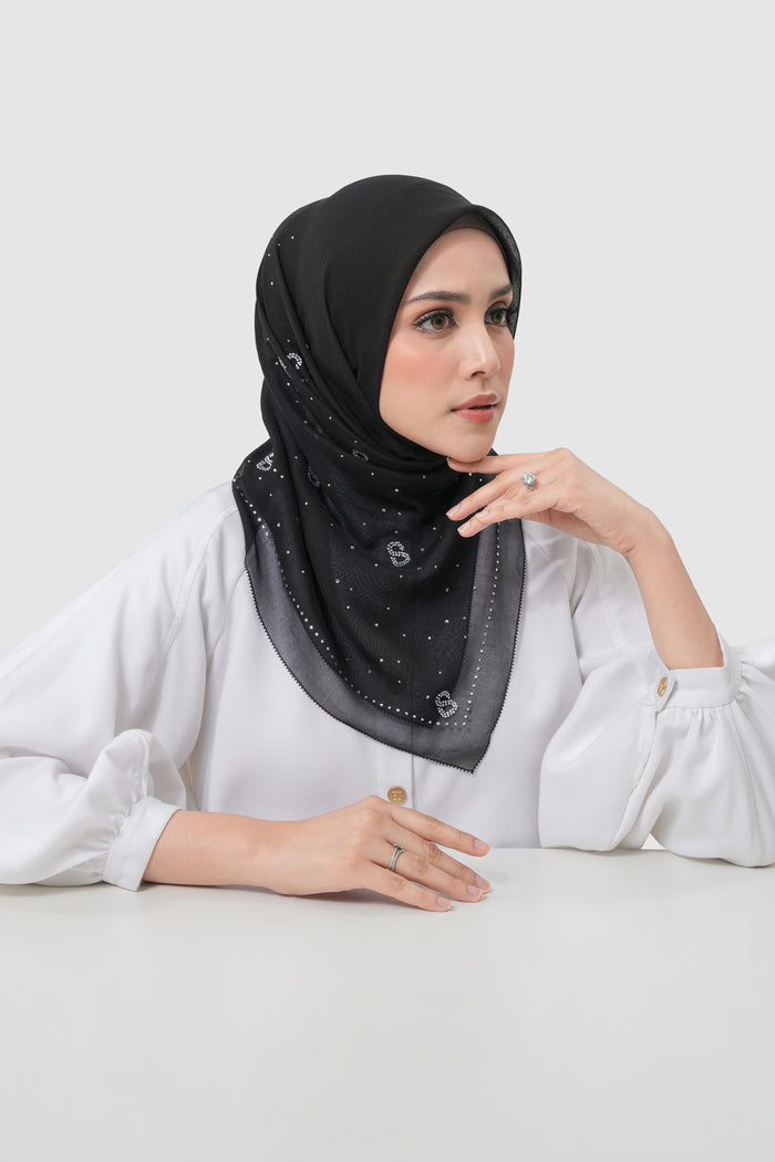 everyday glam scarf in black by buttonscarves
