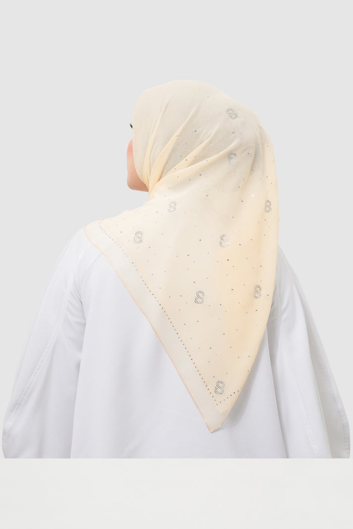 everyday glam scarf in butter by buttonscarves back view