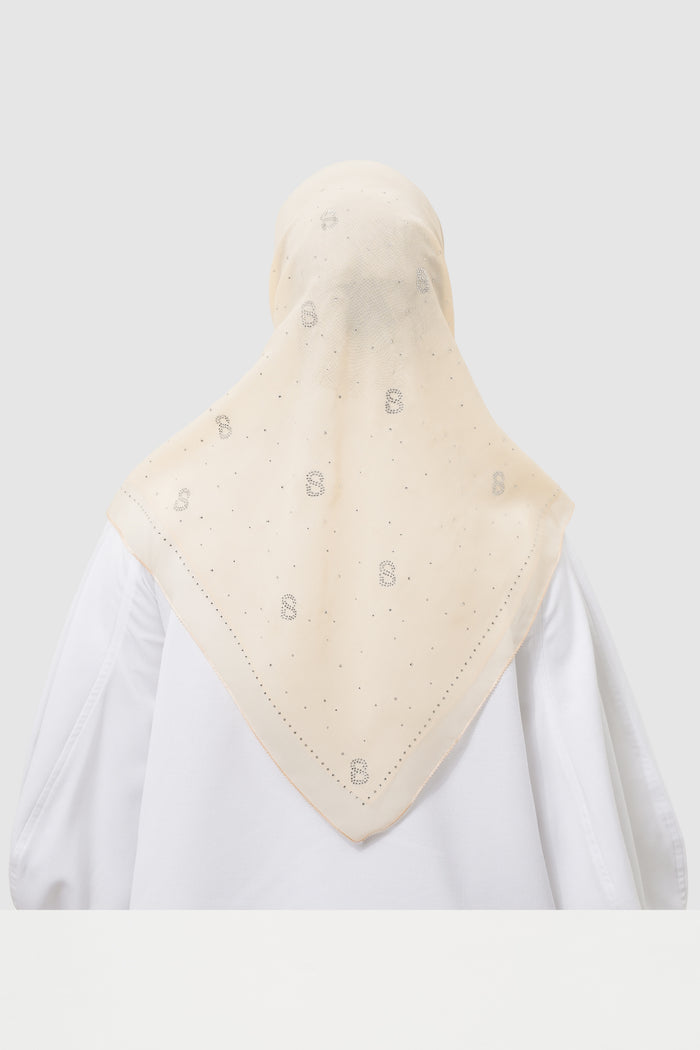 everyday glam scarf in butter by buttonscarves back view