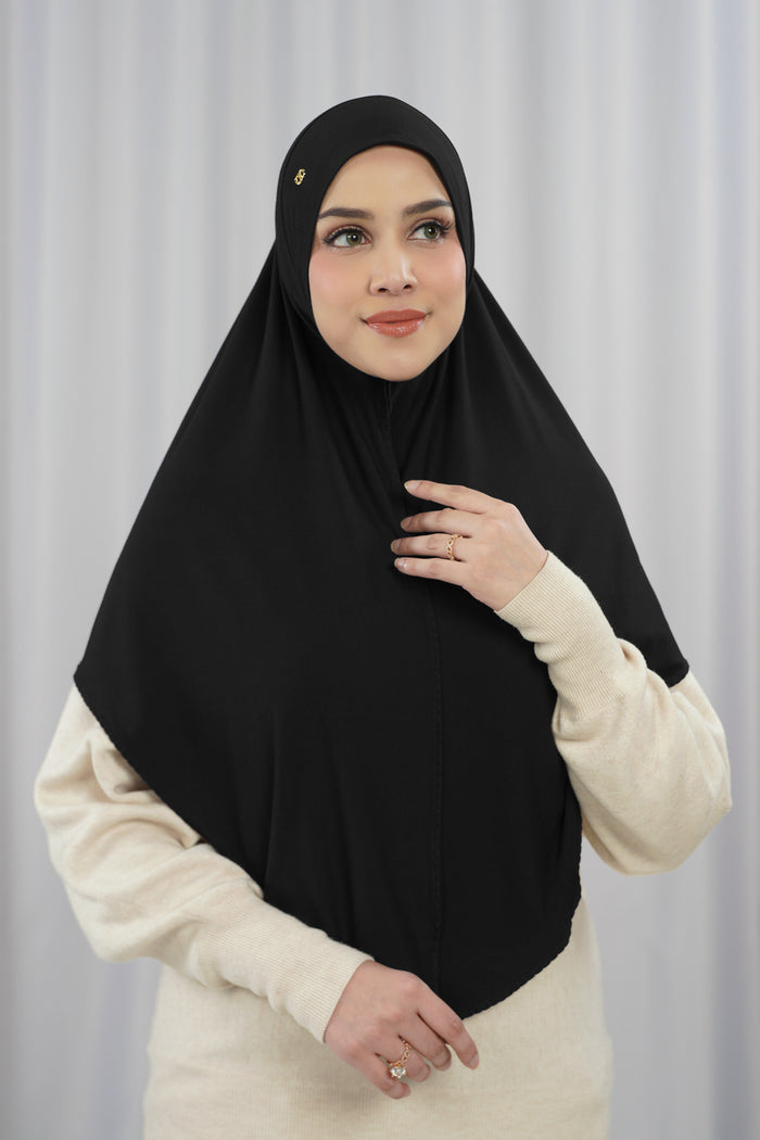 everyday jersey slip-on scarf in black by buttonscarves