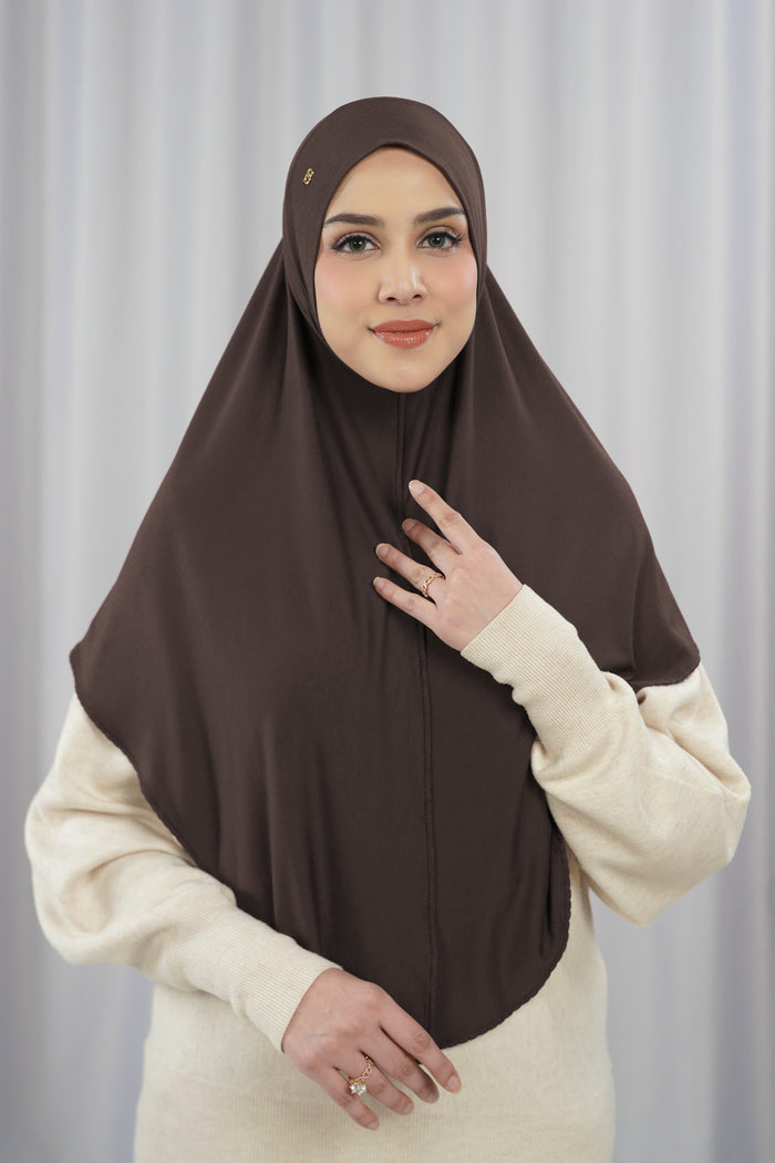 everyday jersey slip-on scarf in brown by buttonscarves