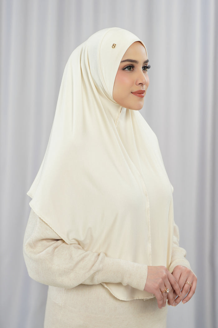 everyday jersey slip-on scarf in cream by buttonscarves