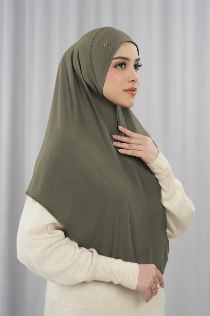 everyday jersey slip-on scarf in moss by buttonscarves