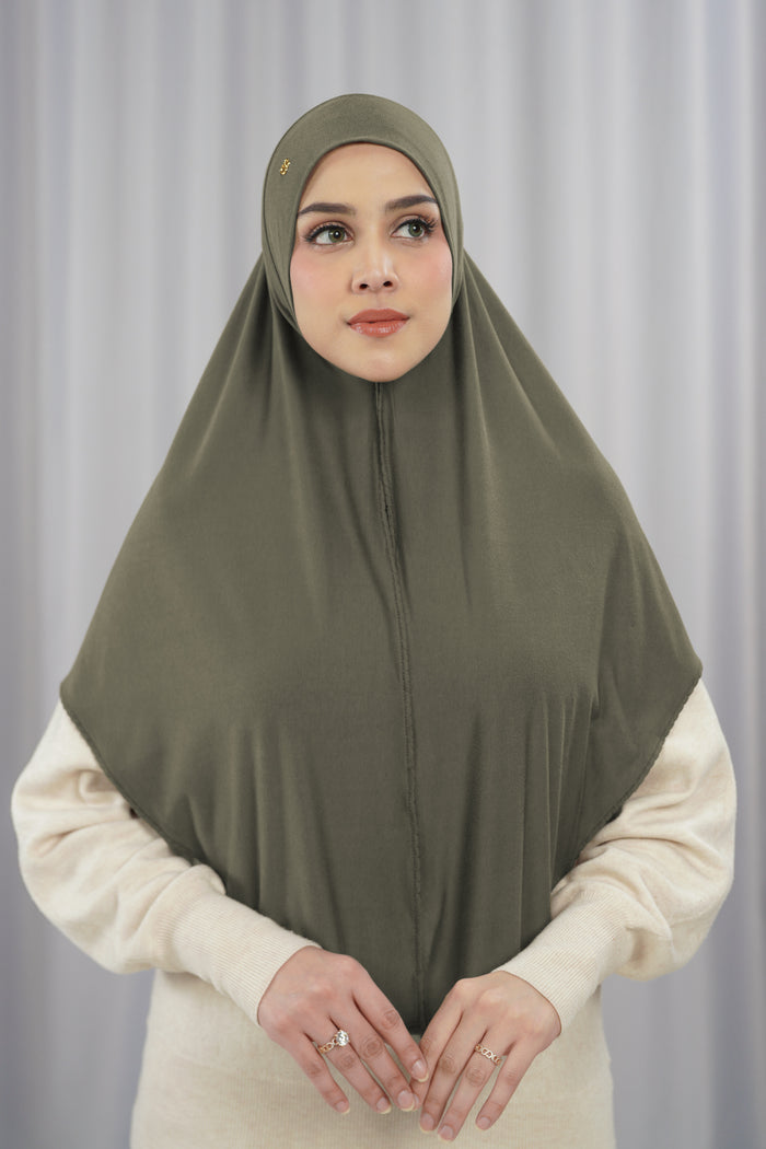 everyday jersey slip-on scarf in moss by buttonscarves