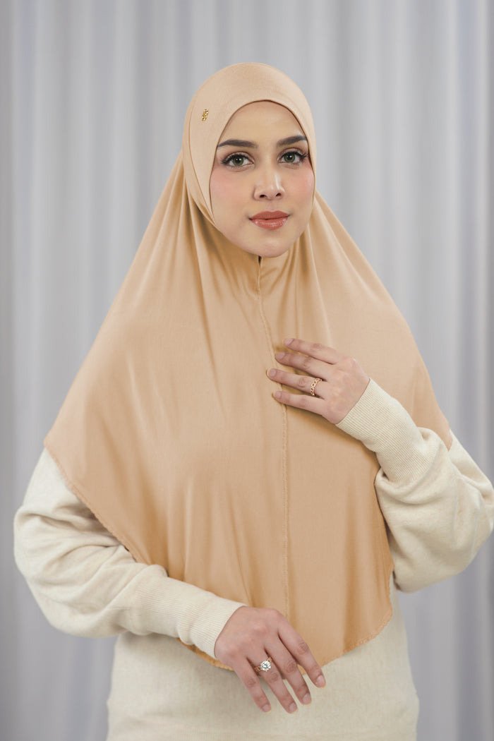 everyday jersey slip-on scarf in sesame by buttonscarves