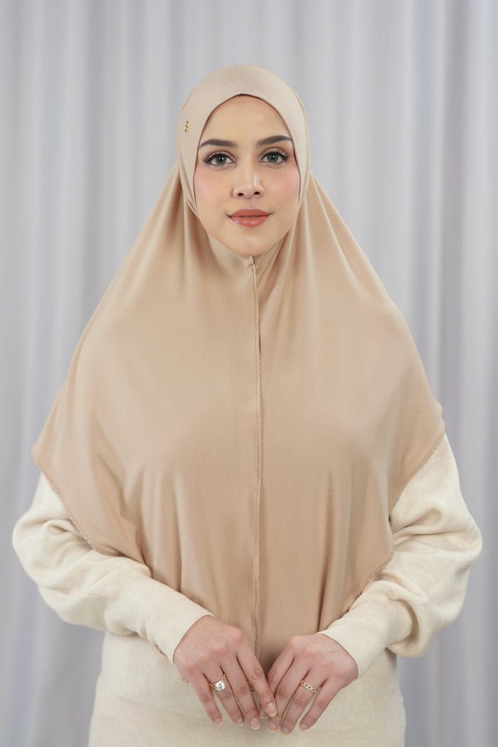 everyday jersey slip-on scarf in wheat by buttonscarves