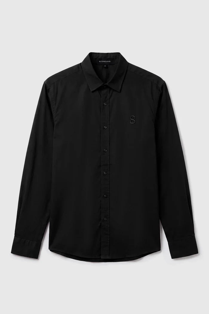everyday men embroidery shirt in black by buttonscarves