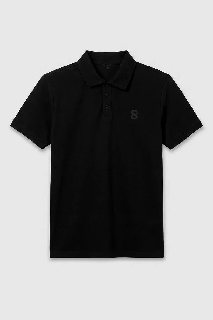 everyday men polo short sleeve in black by buttonscarves