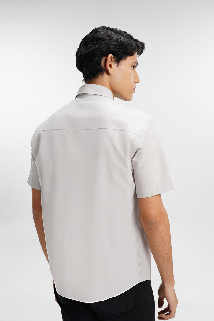 everyday men short sleeve shirt in grey by buttonscarves back view