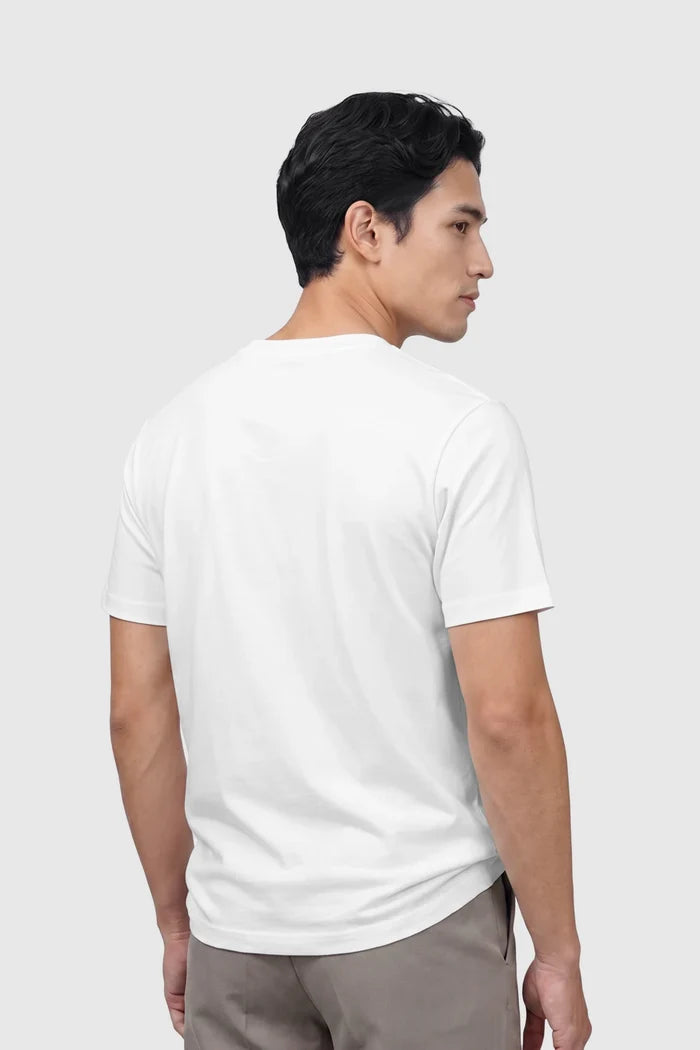 everyday men short sleeve tee in white by buttonscarves back view