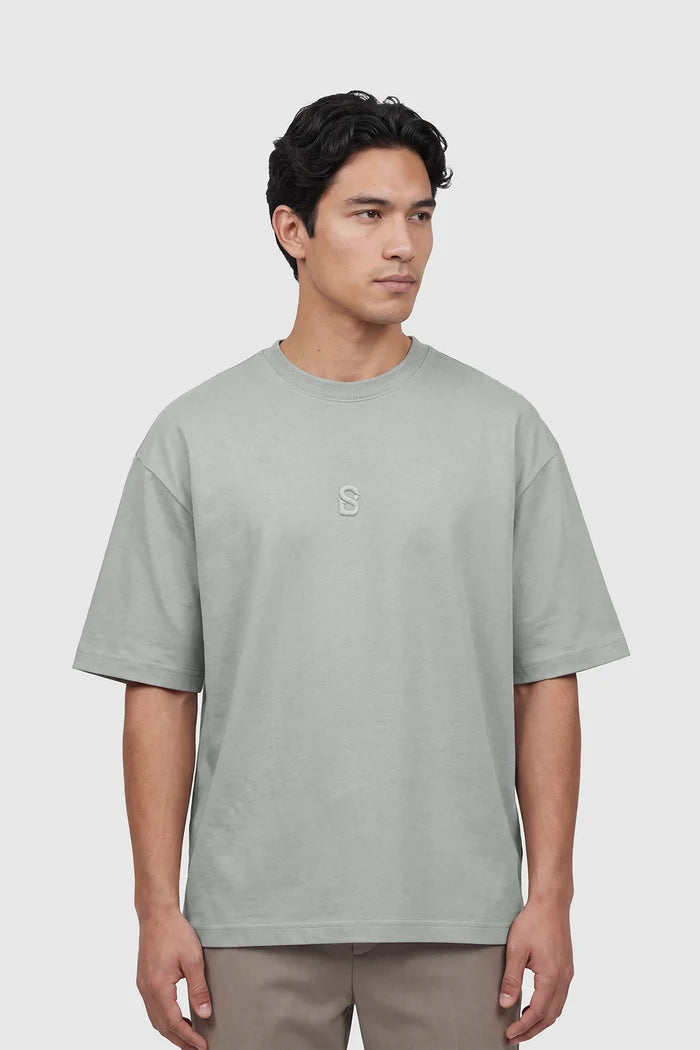 everyday men t-shirt in grey by buttonscarves front view