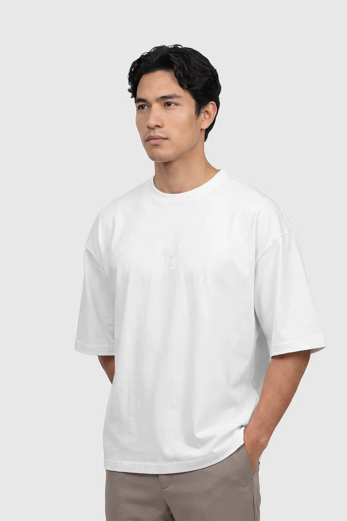 everyday men t-shirt in white by buttonscarves front view